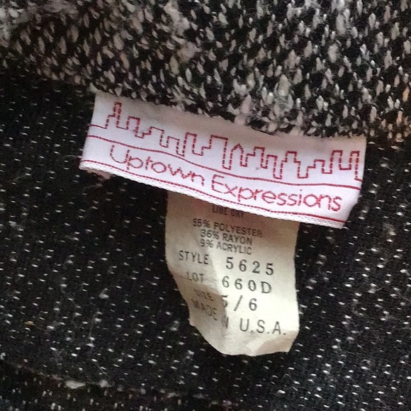 Vintage Uptown Expressions black and white textured woven mid-length dress - Picture 9 of 16